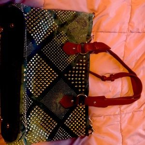 Studded jean purse, never used